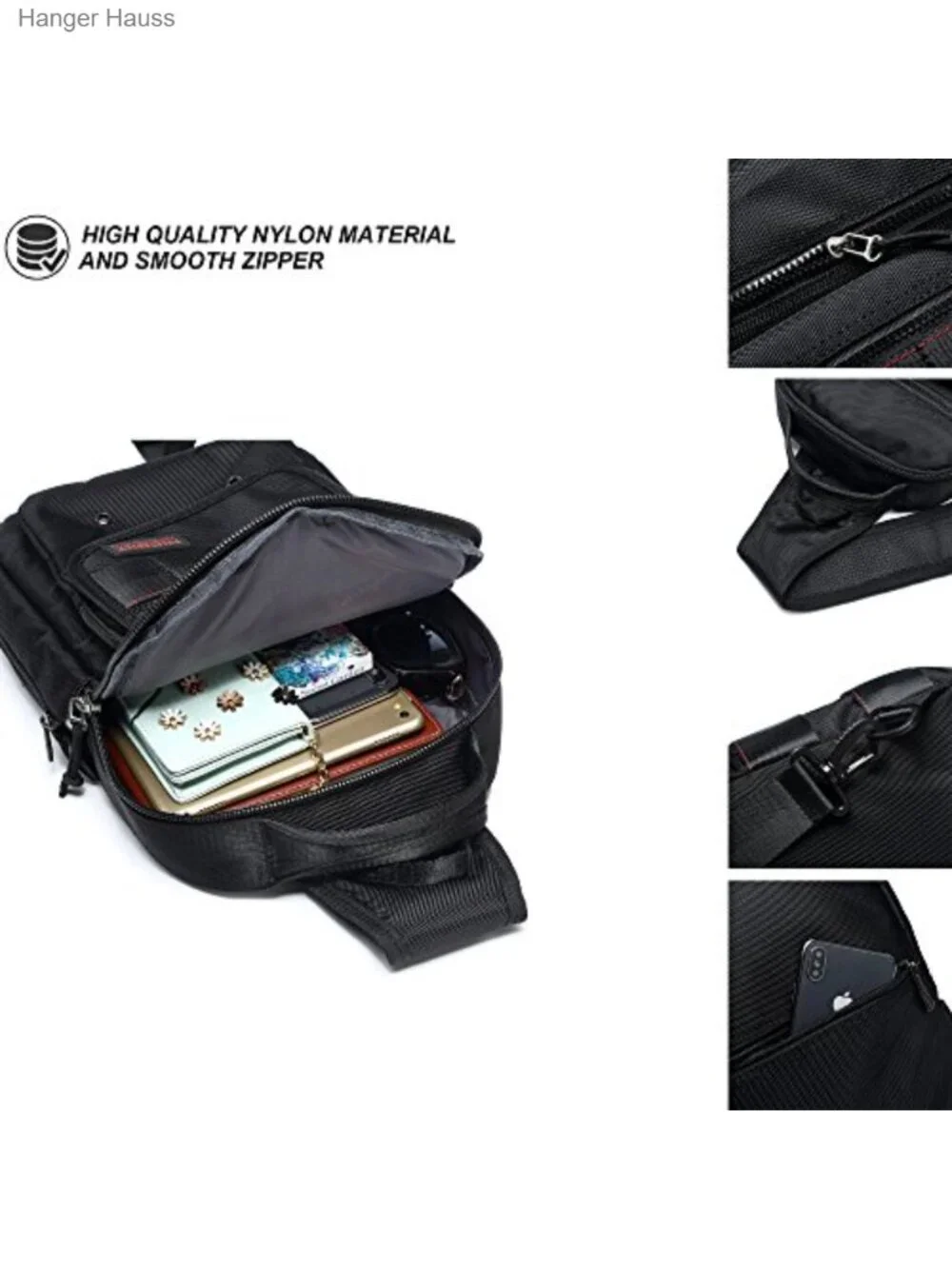 NICGID Sling Bag Crossbody Chest Backpack Travel Purse Nylon